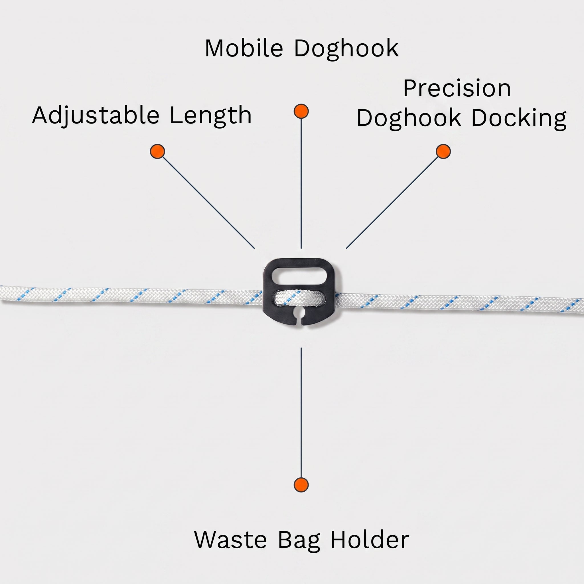 Deckhand White Belay Leash
